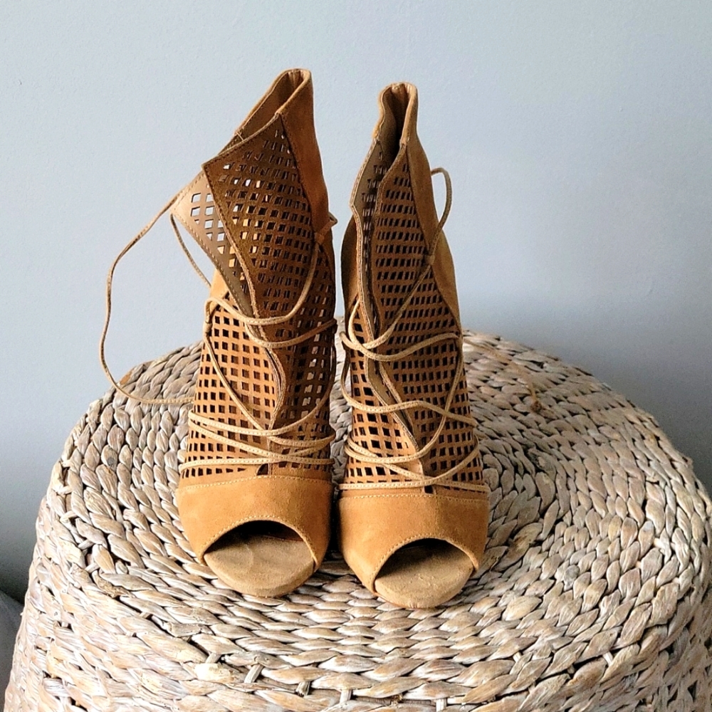 Peep toe booties